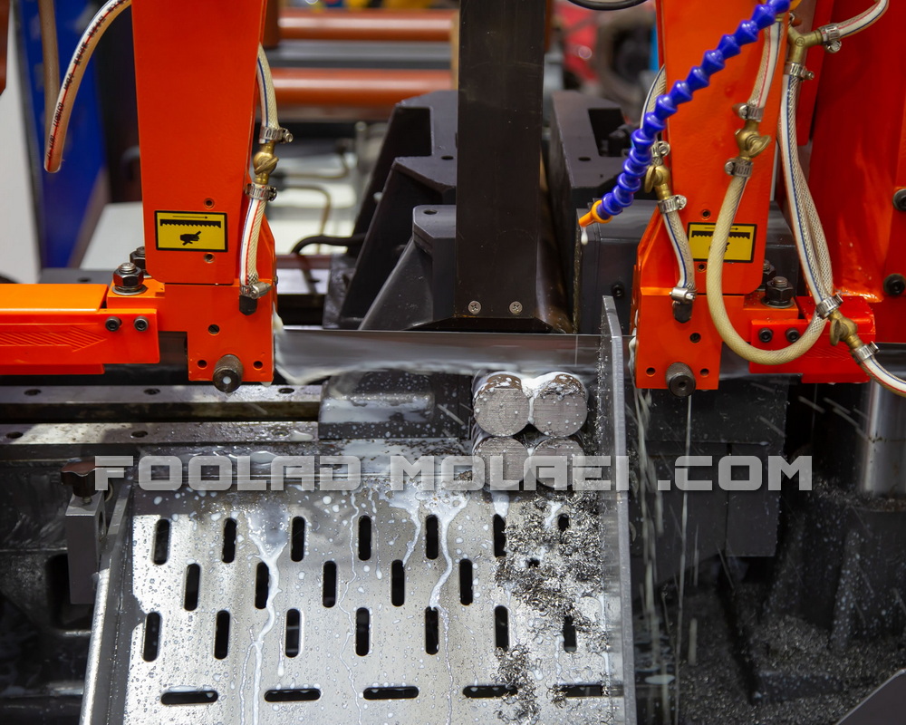 برش میلگرد با دستگاه اره نواری